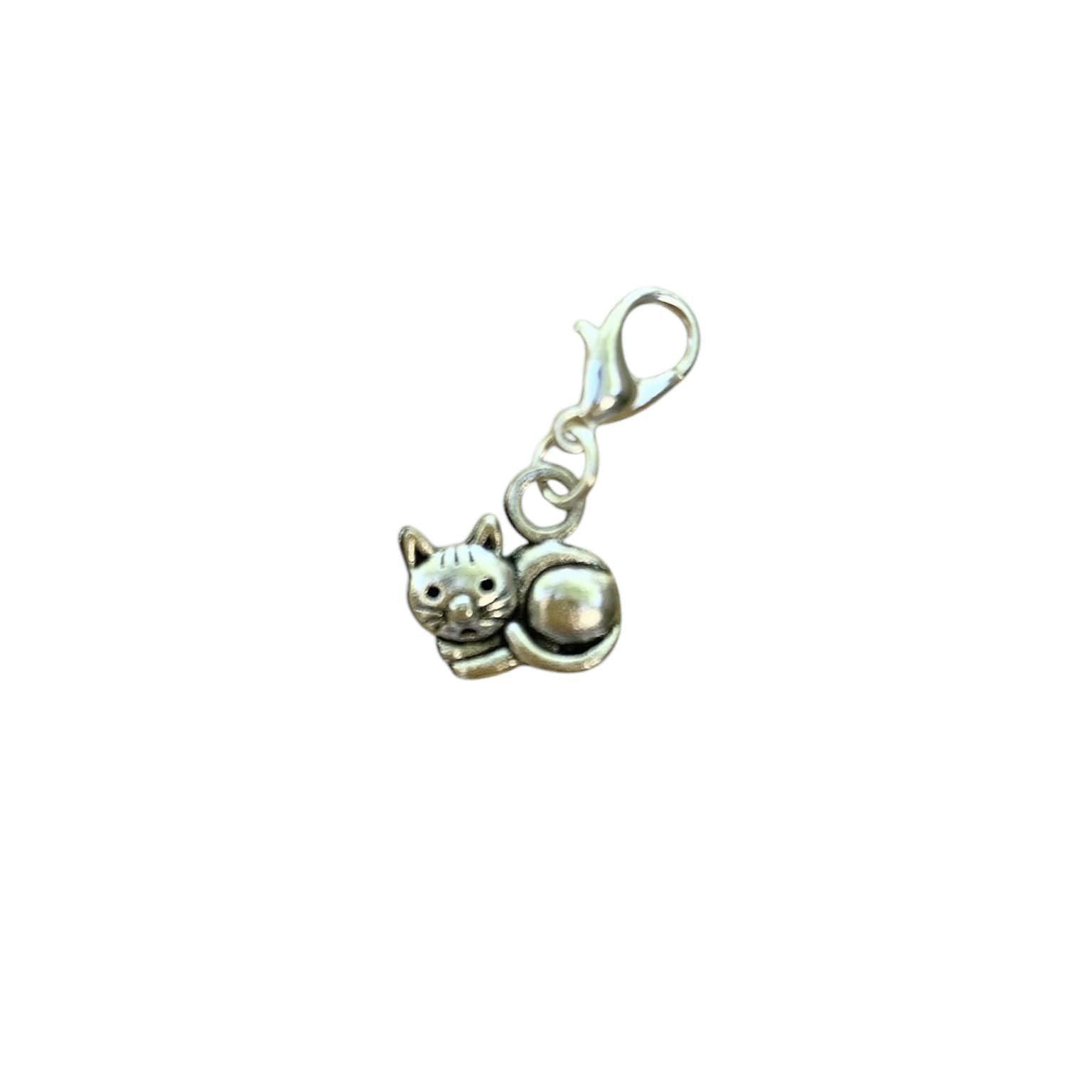 Animal Guide Charms - Cat Charm Curled Up Flat Cat | | Wiccan Center