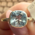 Cushion-Cut Bezel Blue Topaz Ring in Sterling Silver | Rings | Wiccan Center