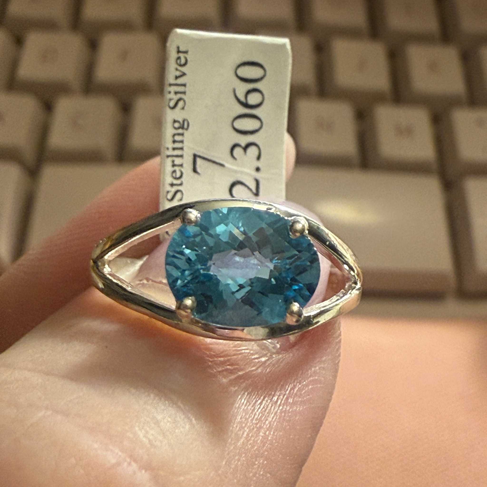 Ocean Light Cushion Blue Topaz Ring — Sterling Silver (Size 7) | Rings | Wiccan Center