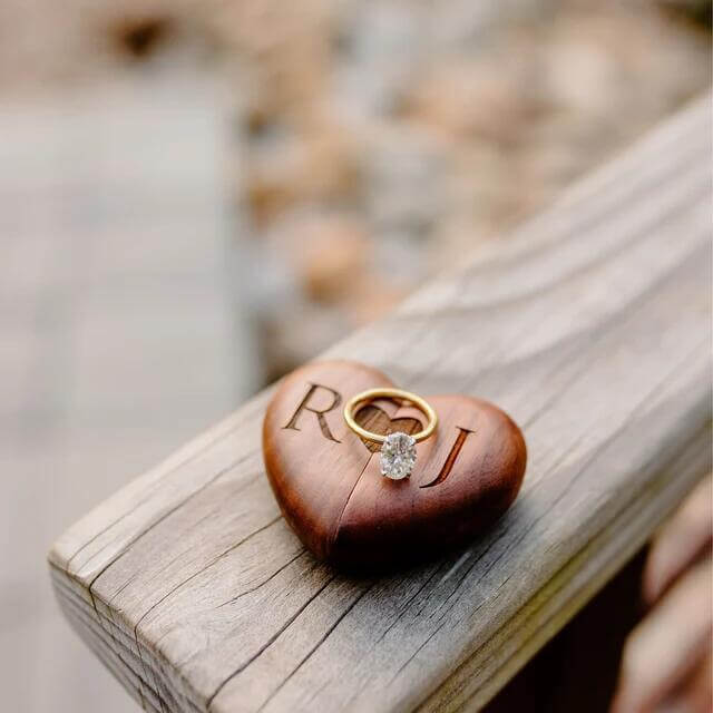 Custom Engraved Proposal Ring Box – Wooden Diamond Ring Gift Box