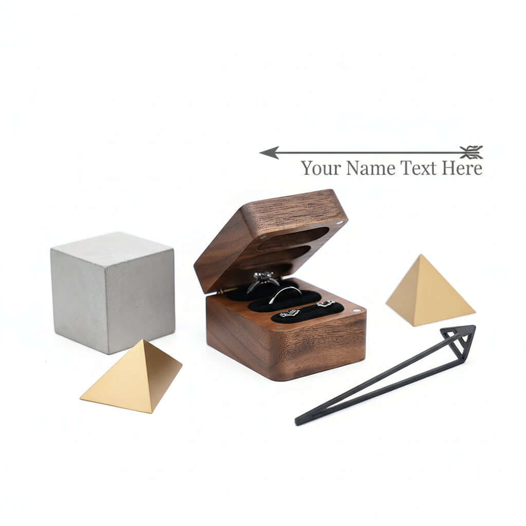 Custom Walnut Wedding Ring Box Luxury Wooden Jewelry Proposal Box