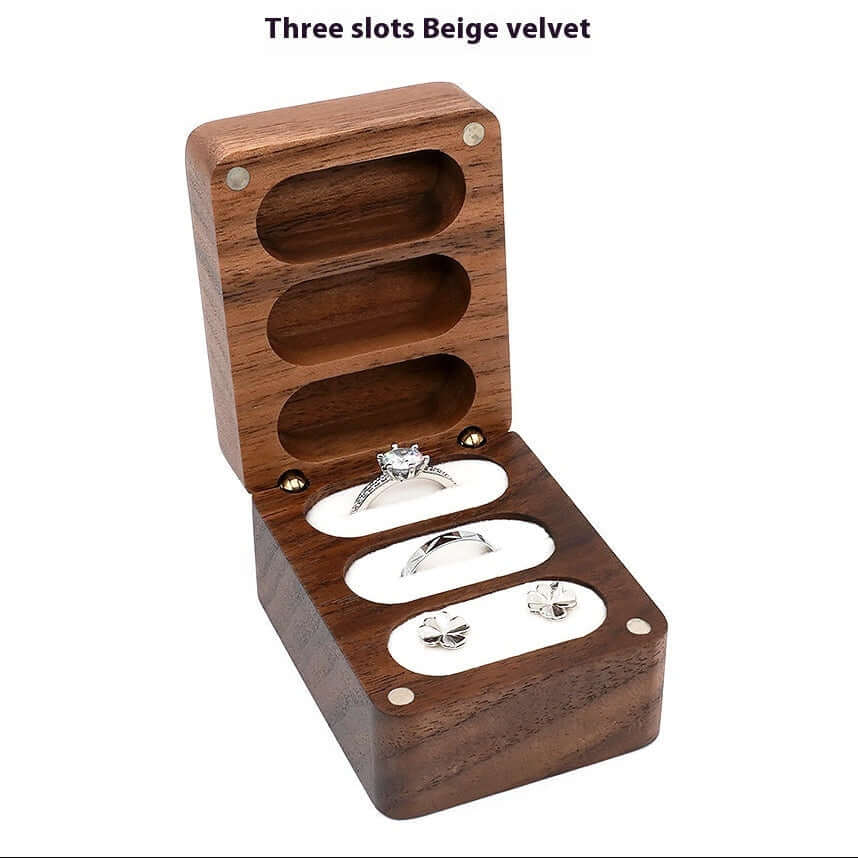 Custom Walnut Wedding Ring Box Luxury Wooden Jewelry Proposal Box