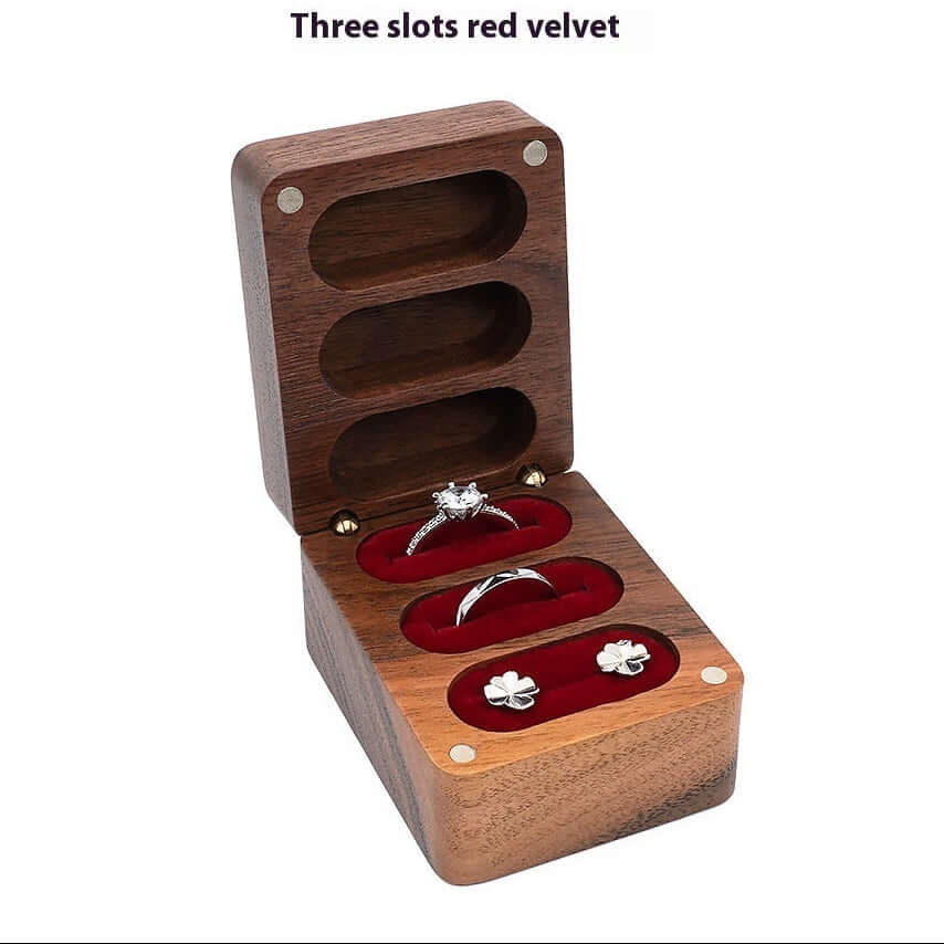 Custom Walnut Wedding Ring Box Luxury Wooden Jewelry Proposal Box