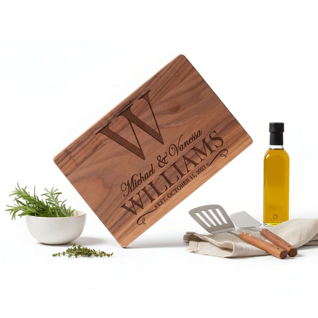 Custom engraved bamboo cutting board Walnut Cutting Board