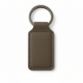 Custom gray leather rectangle keychain customize laser engraving