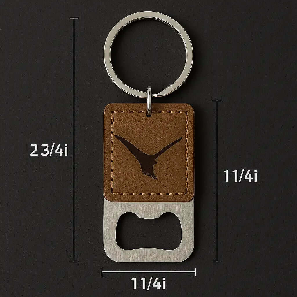 Custom leather keychain bottle opener customize laser engraving