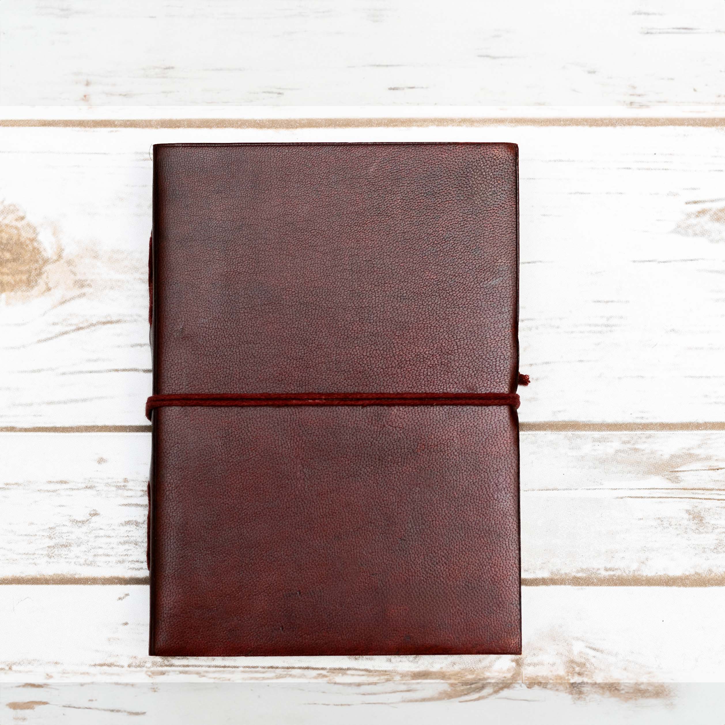 Rustic Dark Brown 5x7 Leather Journal - Unlined & Tree-Free Paper | Journal | Wiccan Center