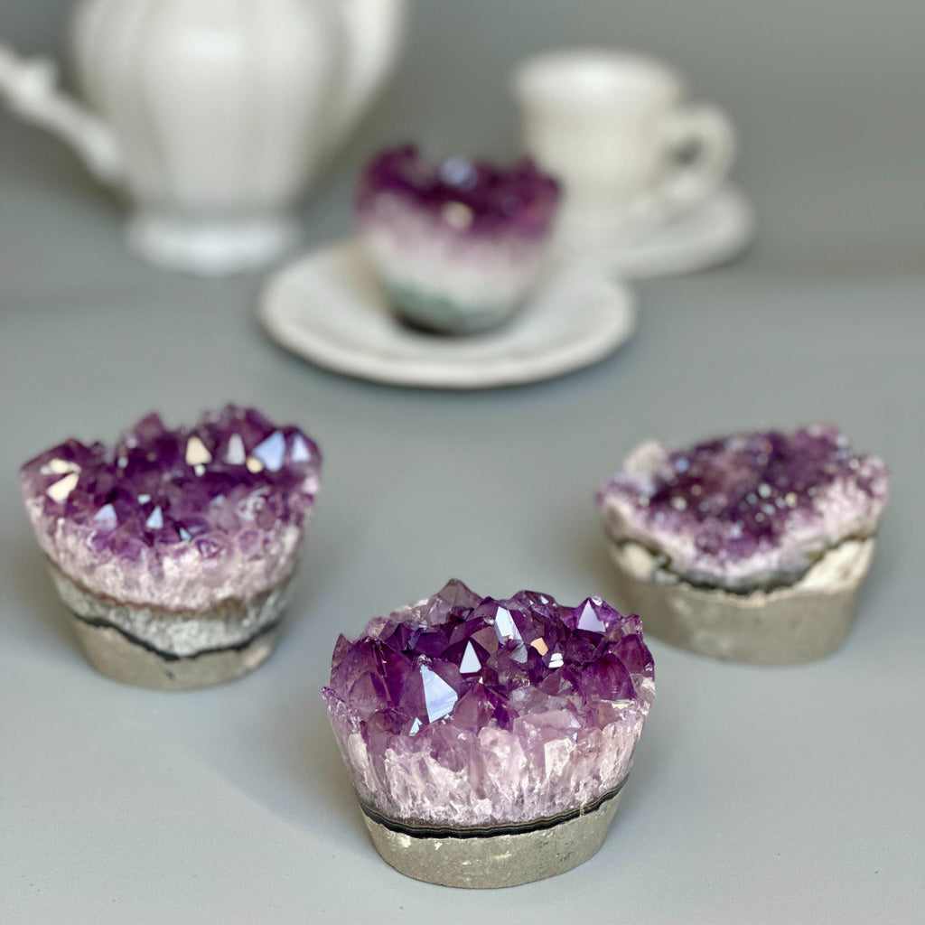 Amethyst Cupcake, A quality cupcake-shaped amethyst with agate banded, Everlast Christmas Gift, Funny Geode Crystal | | Wiccan Center