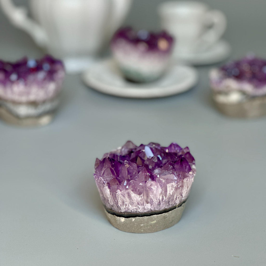 Amethyst Cupcake, A quality cupcake-shaped amethyst with agate banded, Everlast Christmas Gift, Funny Geode Crystal | | Wiccan Center