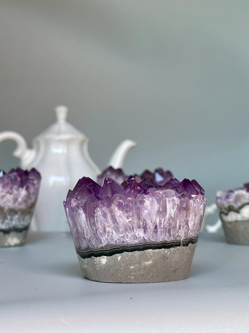 Amethyst Cupcake, A quality cupcake-shaped amethyst with agate banded, Everlast Christmas Gift, Funny Geode Crystal | | Wiccan Center