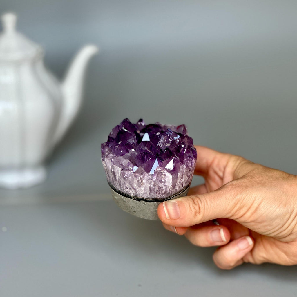 Amethyst Cupcake, A quality cupcake-shaped amethyst with agate banded, Everlast Christmas Gift, Funny Geode Crystal | | Wiccan Center