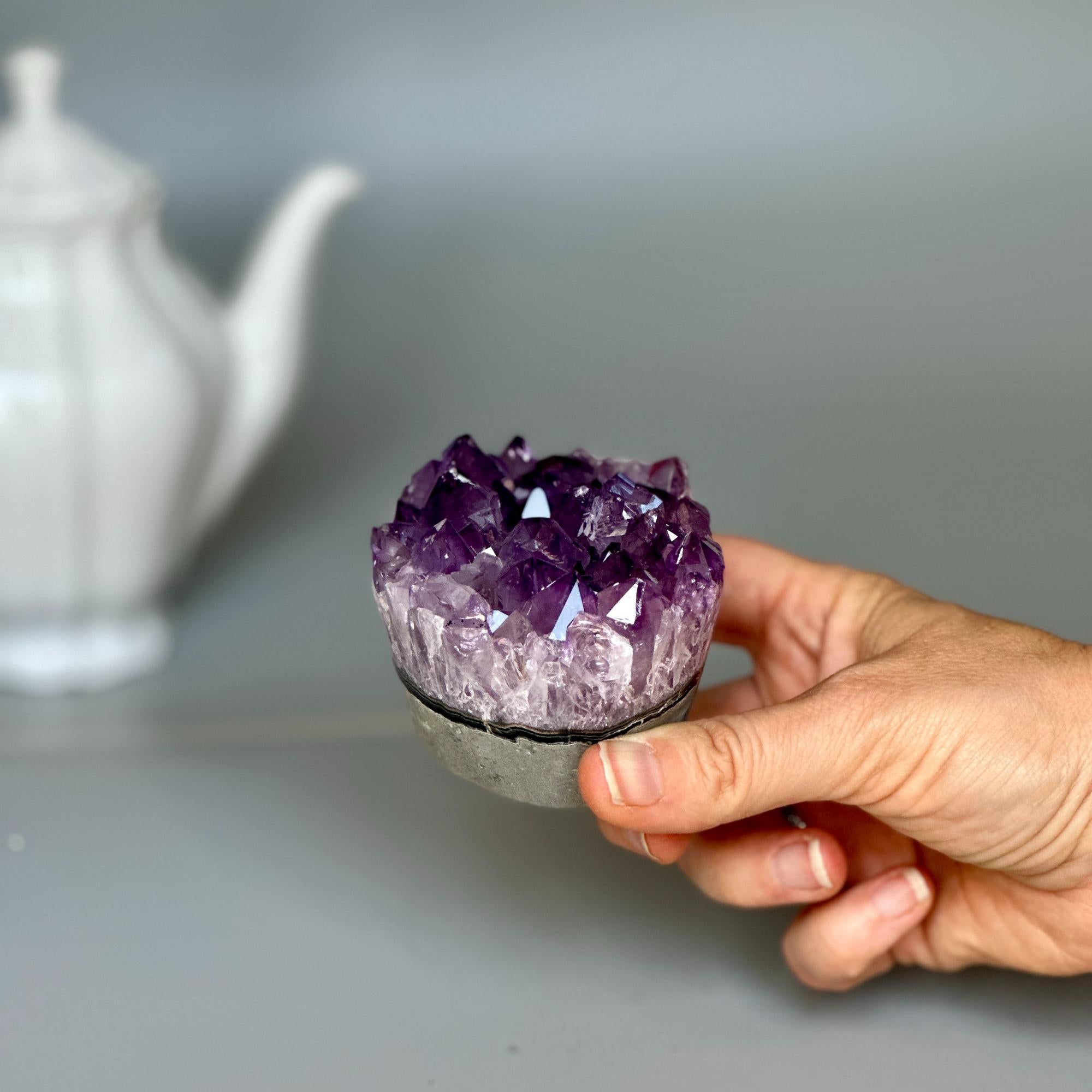 Amethyst Cupcake, A quality cupcake-shaped amethyst with agate banded, Everlast Christmas Gift, Funny Geode Crystal | | Wiccan Center
