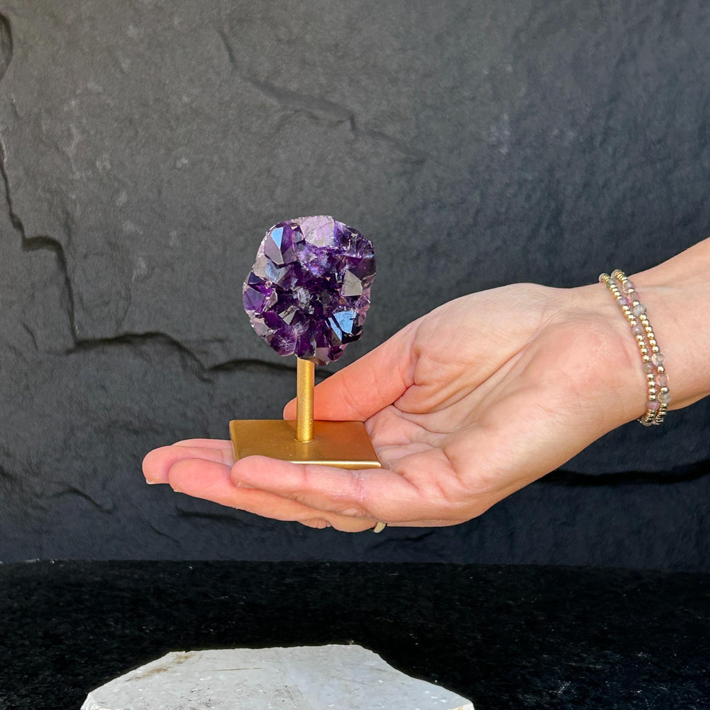 4 Inch Amethyst Crystals on Metal Stand. | | Wiccan Center