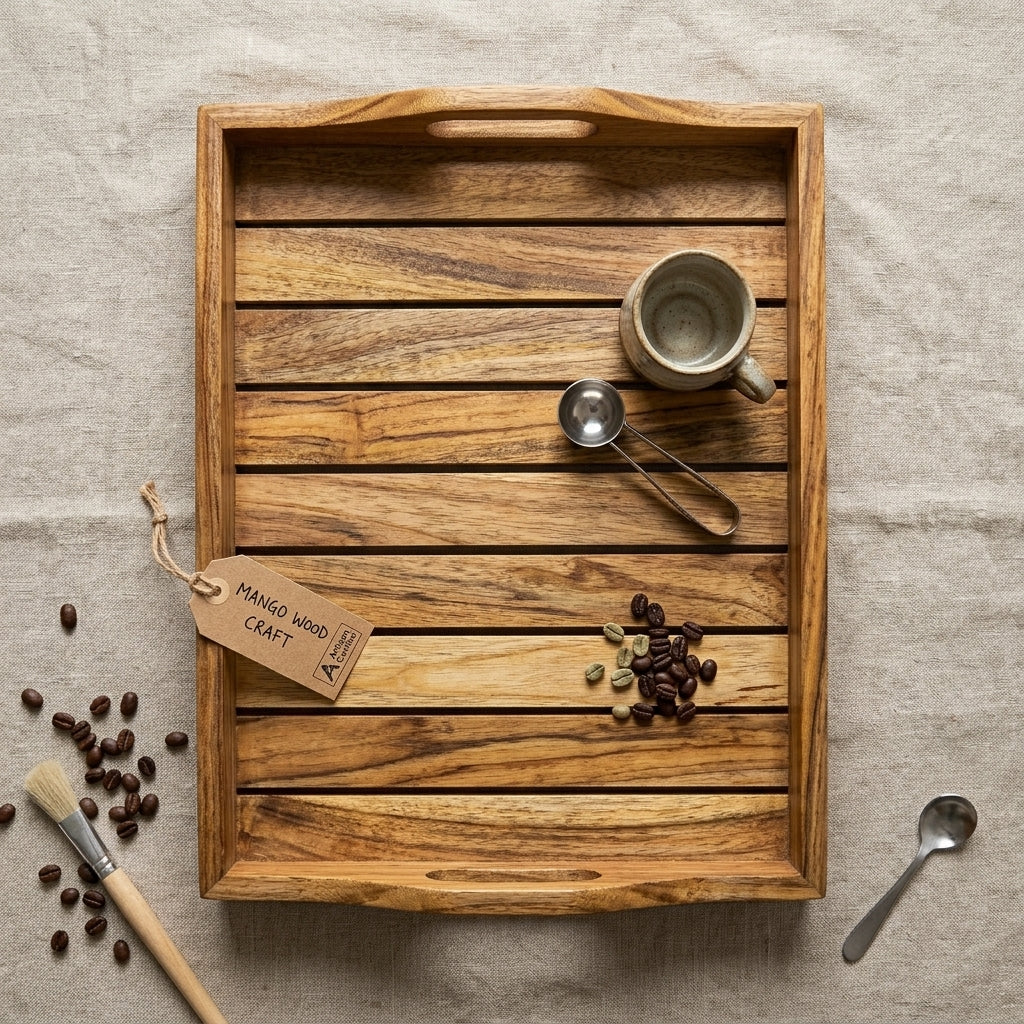 Rectangular Mango Wood Serving Tray Large