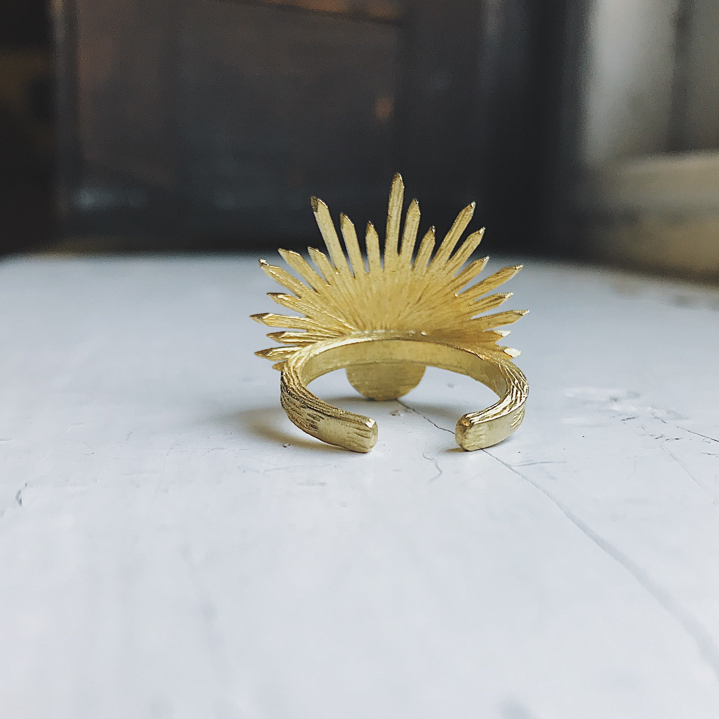 Sun Goddess Ring with Copper Oyster Turquoise | Ring | Wiccan Center