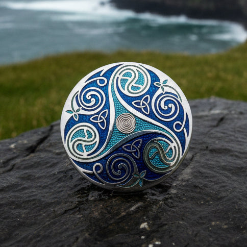 Enamel Celtic Spiral Scarf Ring | Scarf Ring | Wiccan Center