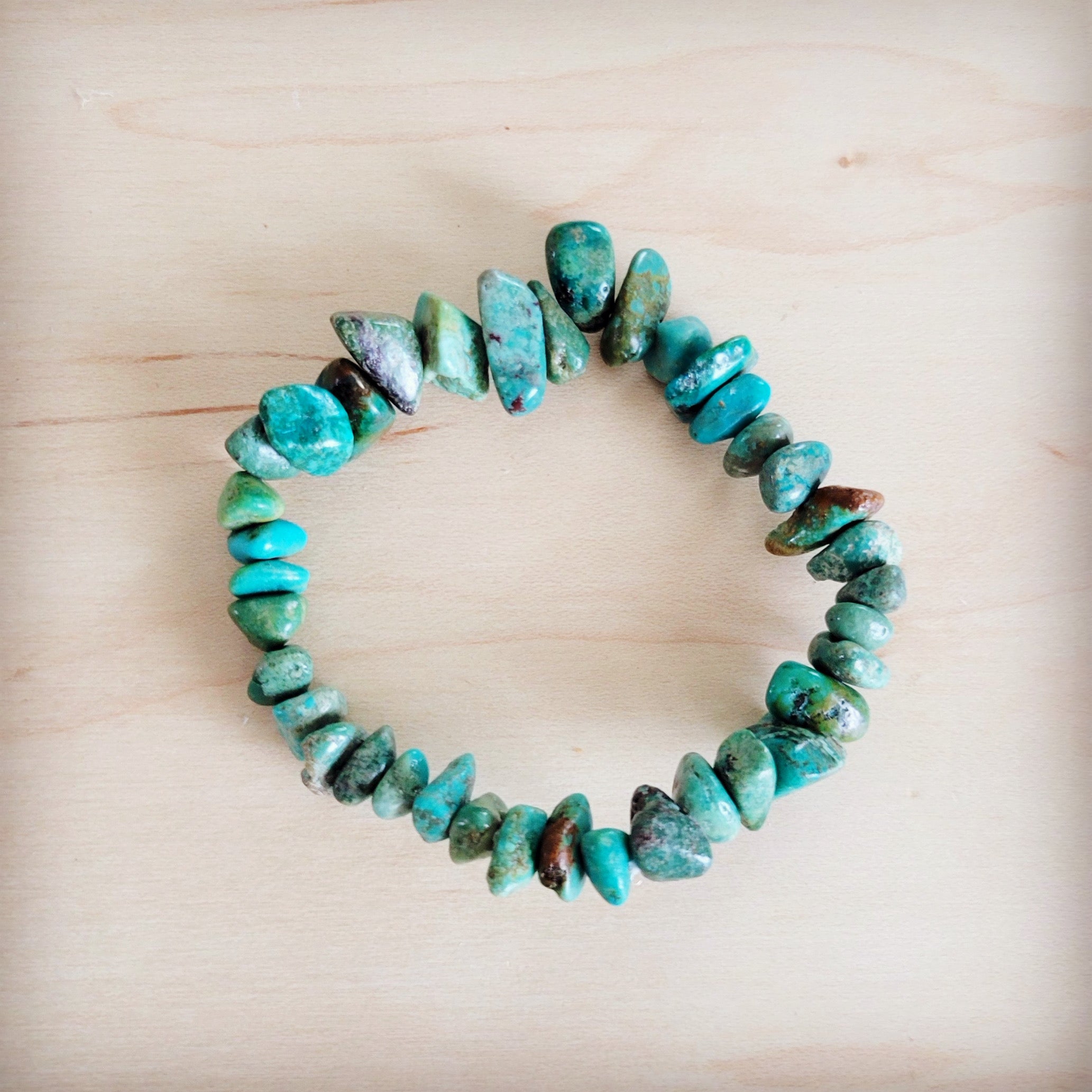 Chunky Genuine Natural Turquoise Beaded Bracelet 802b | Bracelet | Wiccan Center
