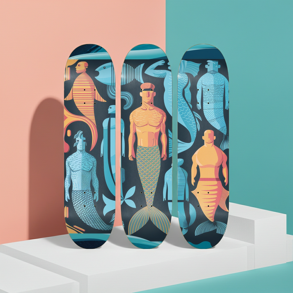 Marine Kin Skateboard Set – 3-Piece Ocean Art Series | Skateboard | Wiccan Center
