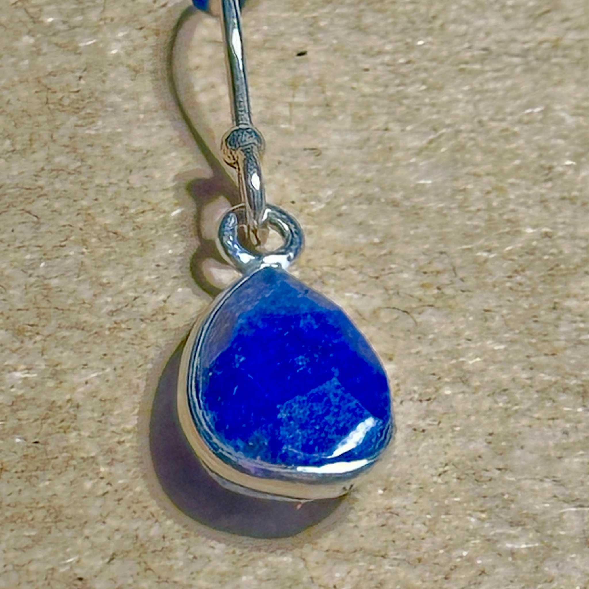 Lapis Drop Bertoni Earrings - Sterling Silver | Jewelry | Wiccan Center