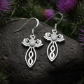 Branka Scottish Thistle Earrings in Sterling Silver | Dangle Earrings | Wiccan Center