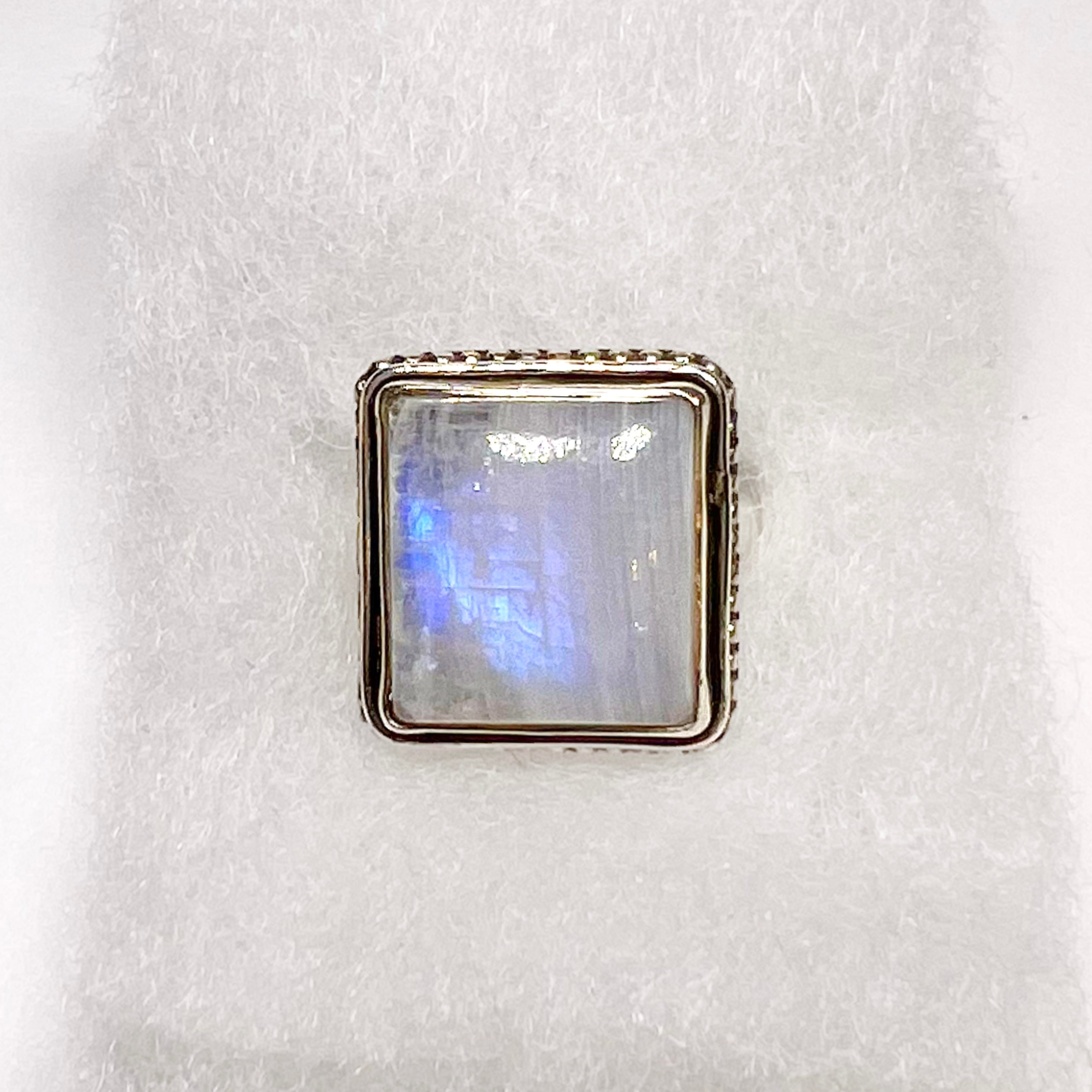 Rainbow Moonstone Ring Size 6 "Squared" | Rings | Wiccan Center