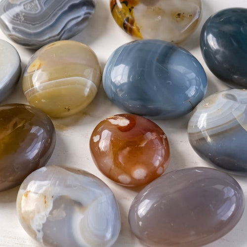 5 LB Agate Palm Stone Mixed Lot – Polished Assortment (No Selection) | | Wiccan Center