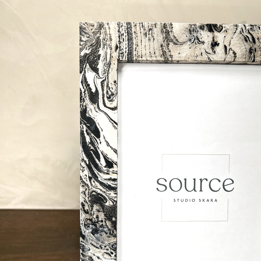 Neue Hand Marbled Wood Picture Frame - B&W & Neutrals (5x7) | Frame | Wiccan Center