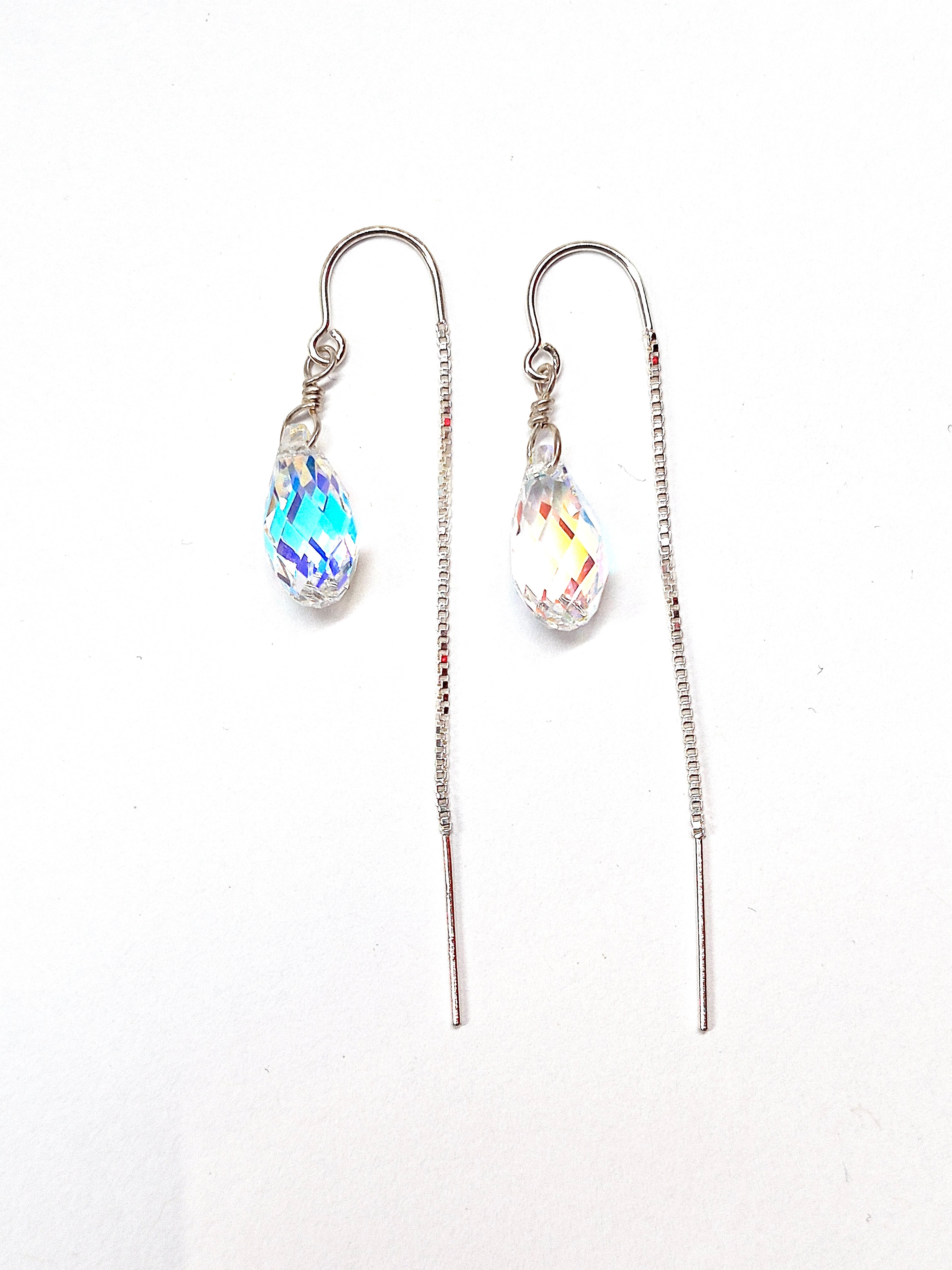Swarovski Crystal Droplet Threader Earrings