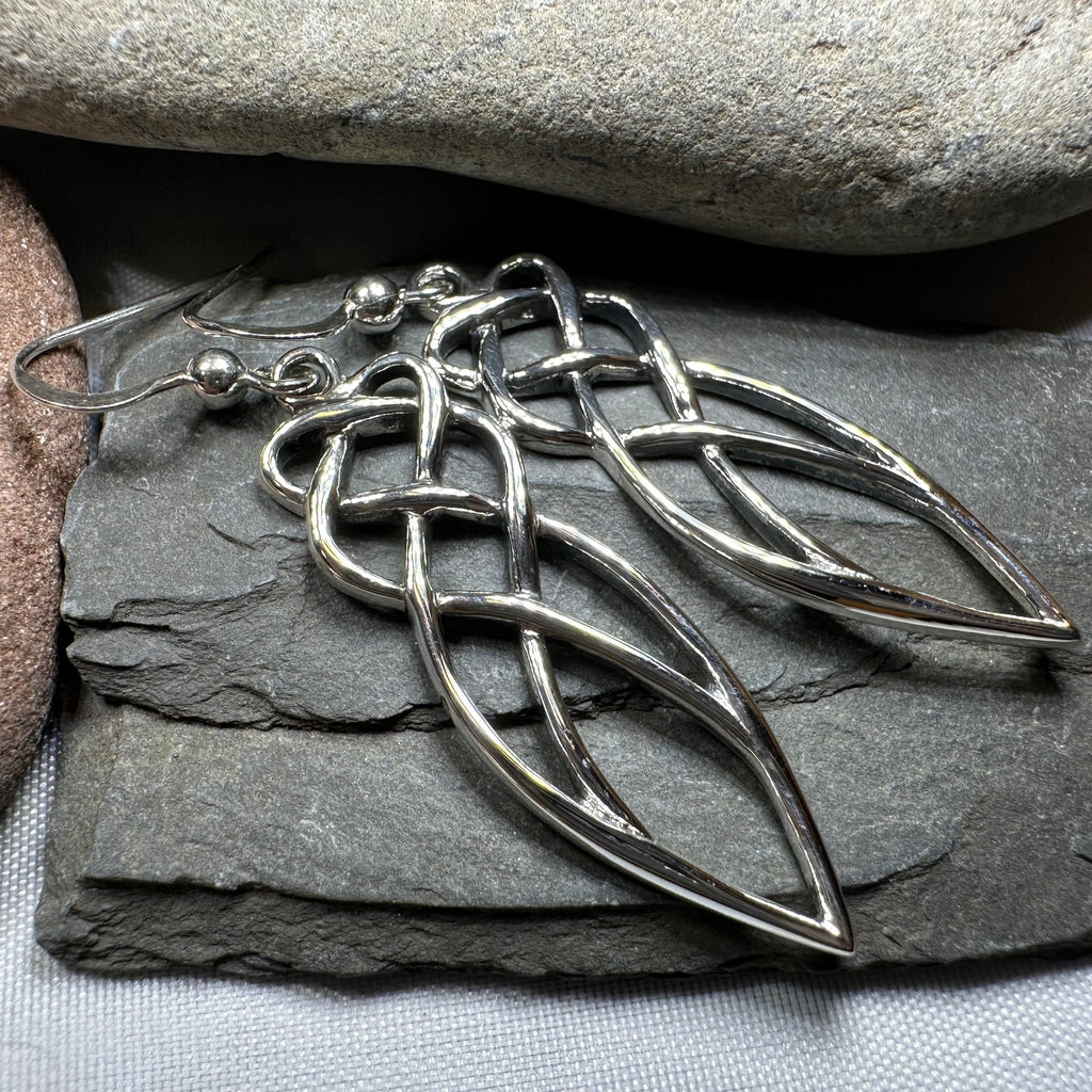 Ella Celtic Knot Earrings in Sterling Silver | Dangle Earrings | Wiccan Center