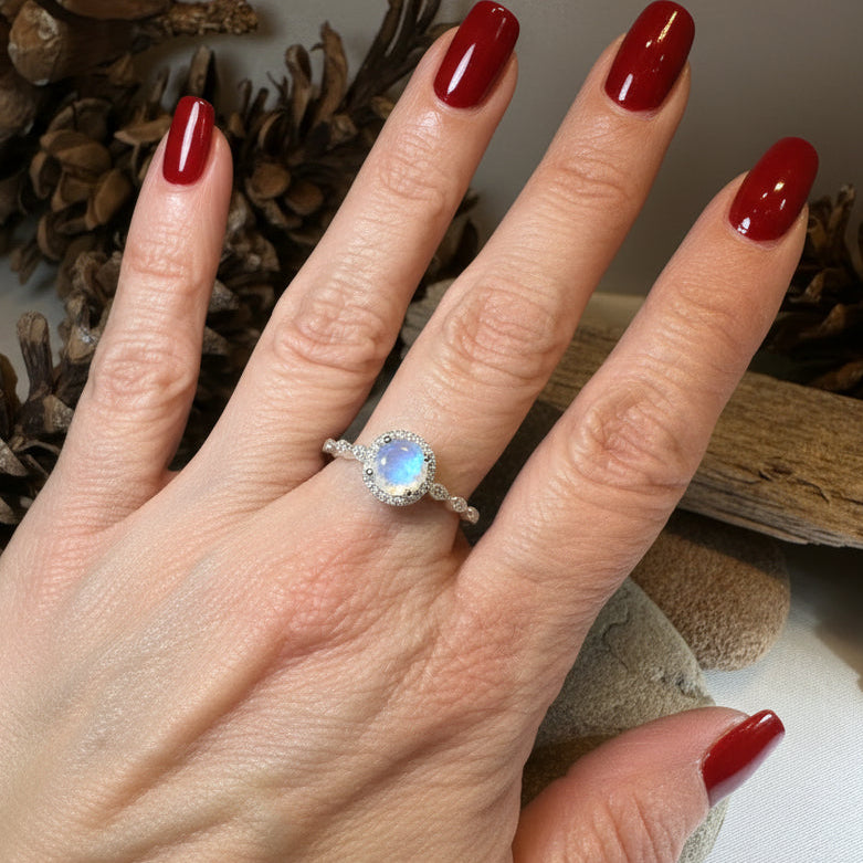 Dunaway Moonstone Ring in Sterling Silver