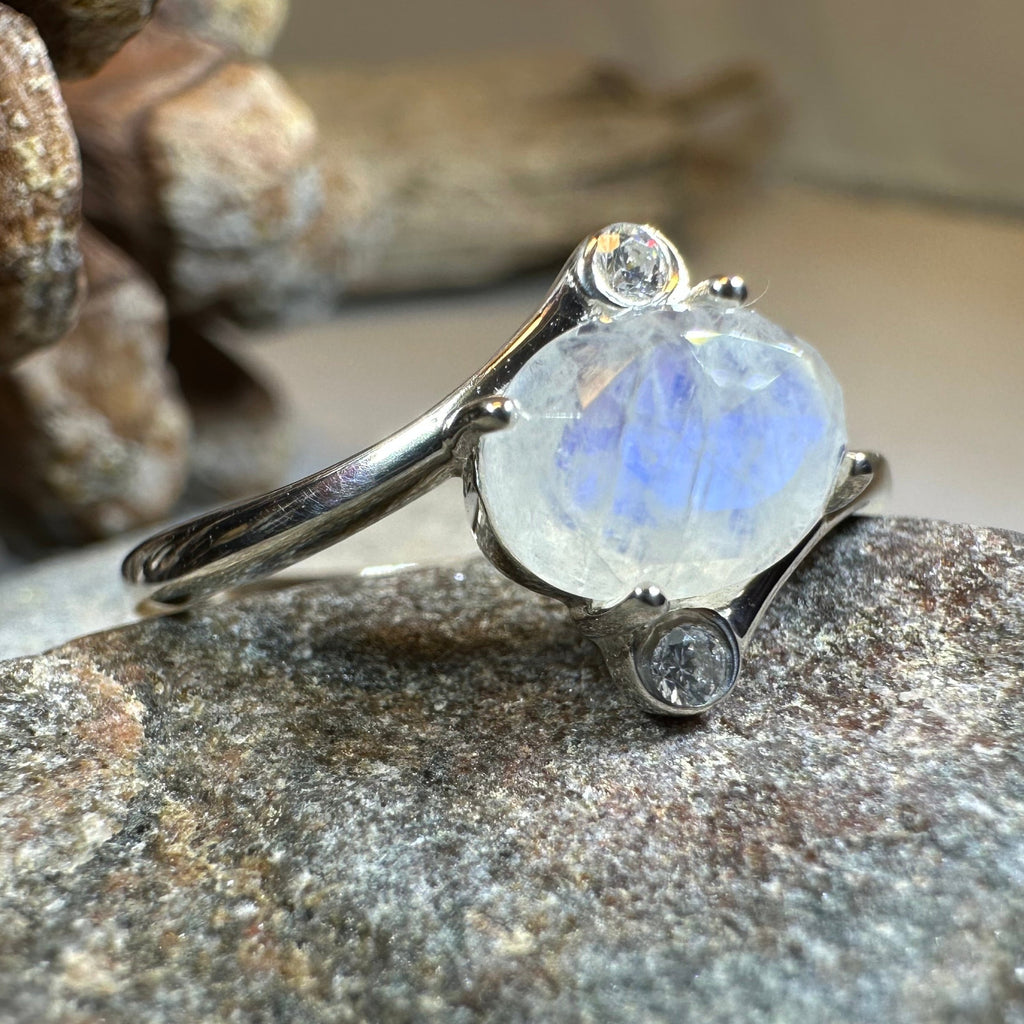 Lysandra Moonstone Ring in Sterling Silver | Ring | Wiccan Center