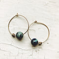 Earth and Moon Jasper Bead Hoop Earrings | Earrings | Wiccan Center