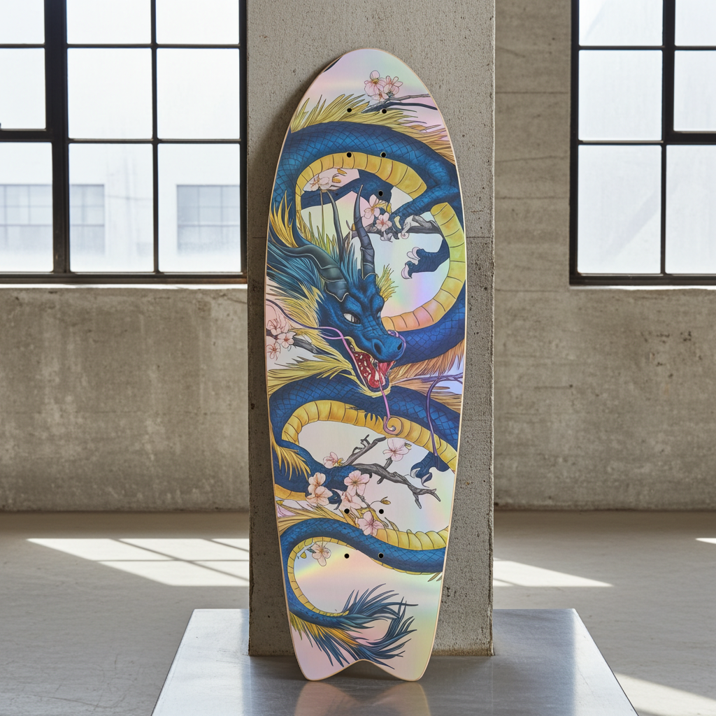 Japanese Dragon Skateboard – Mythical Dragon Art Deck | Skateboard | Wiccan Center