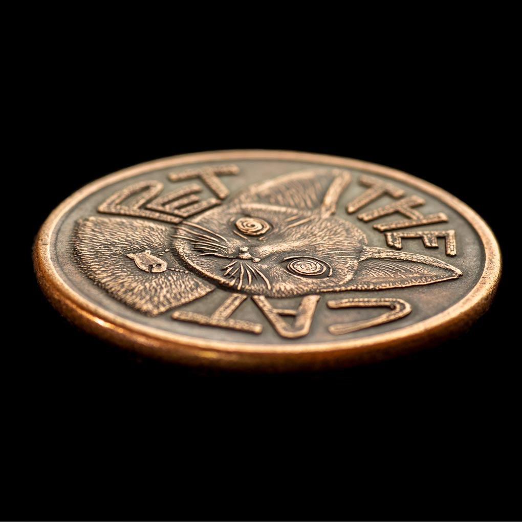 Pet the Cat / Flip Again Copper Decision Maker Coin | Artwork | Wiccan Center