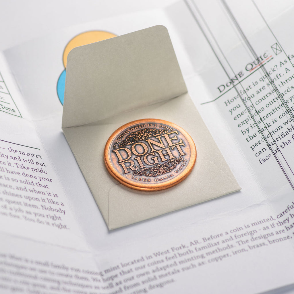 Done Right, Done Quick - Decision Maker Coin in Solid Copper