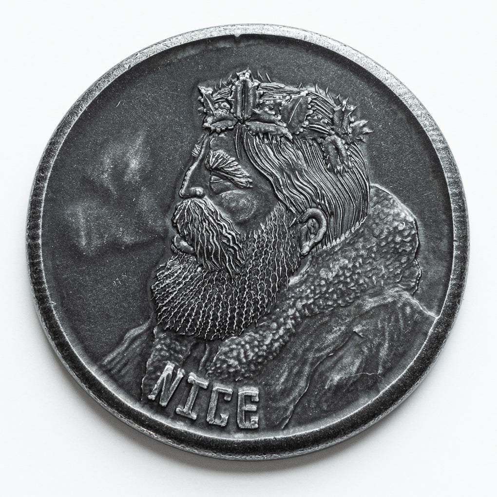 Naughty or Nice Decision Maker - Krampus Black Iron Coin | Artwork | Wiccan Center