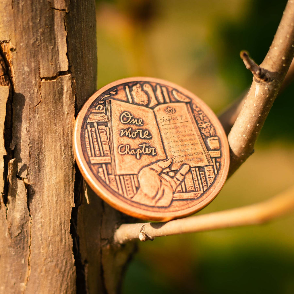 One More Chapter / Go to Bed Copper Decision Maker Coin | Artwork | Wiccan Center