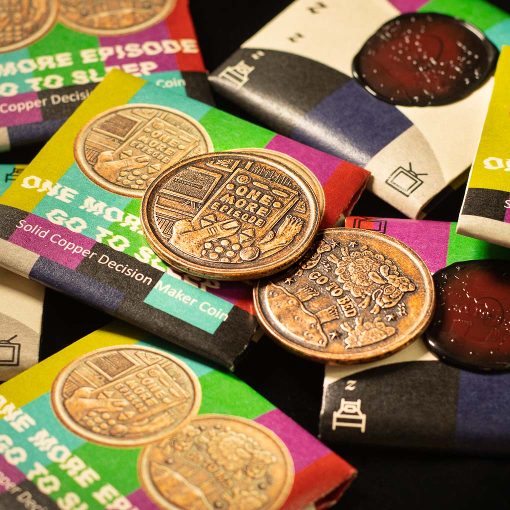 One More Episode / Go to Bed Decision Maker Coin | Artwork | Wiccan Center