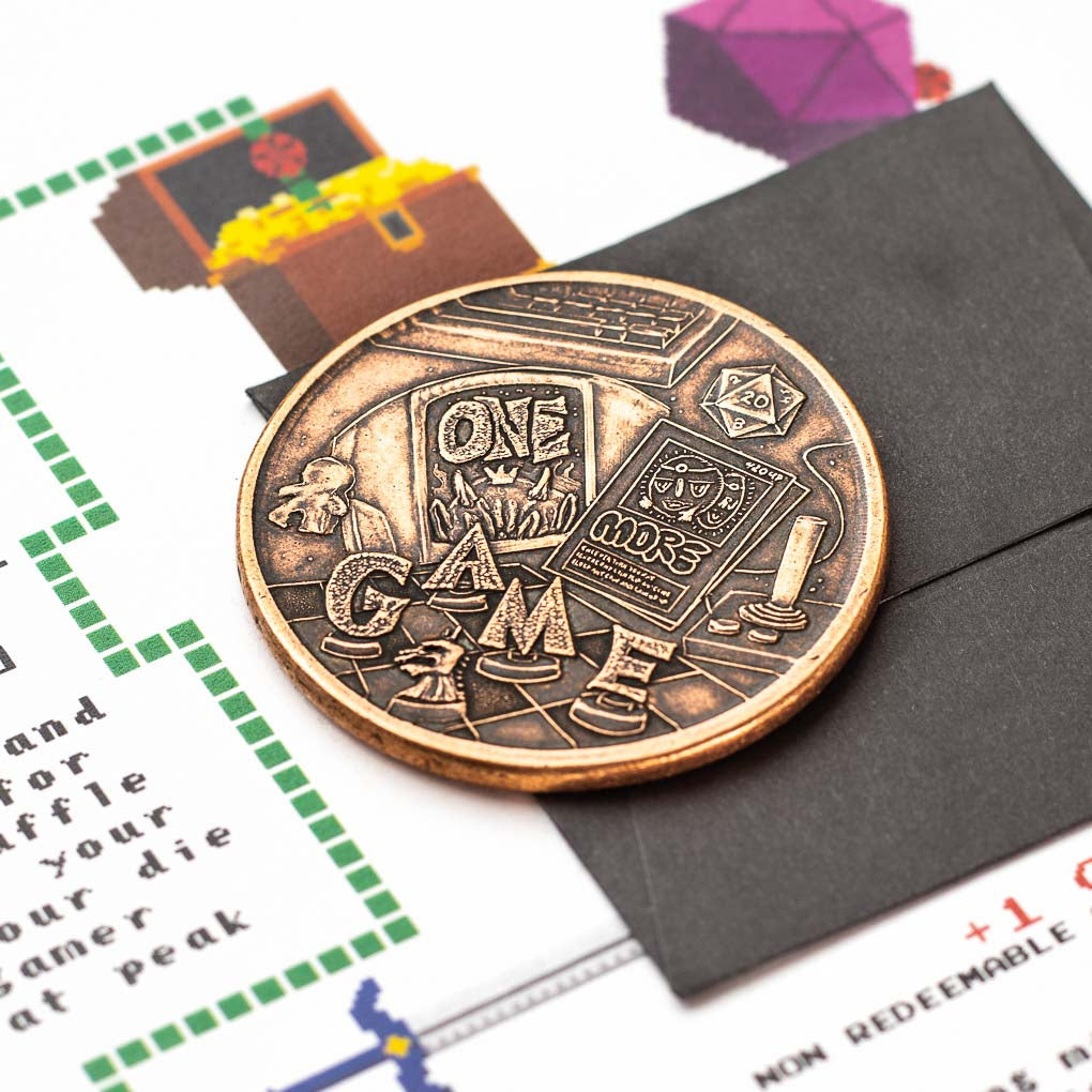One More Game / Go to Bed Copper Decision Maker Coin | Artwork | Wiccan Center