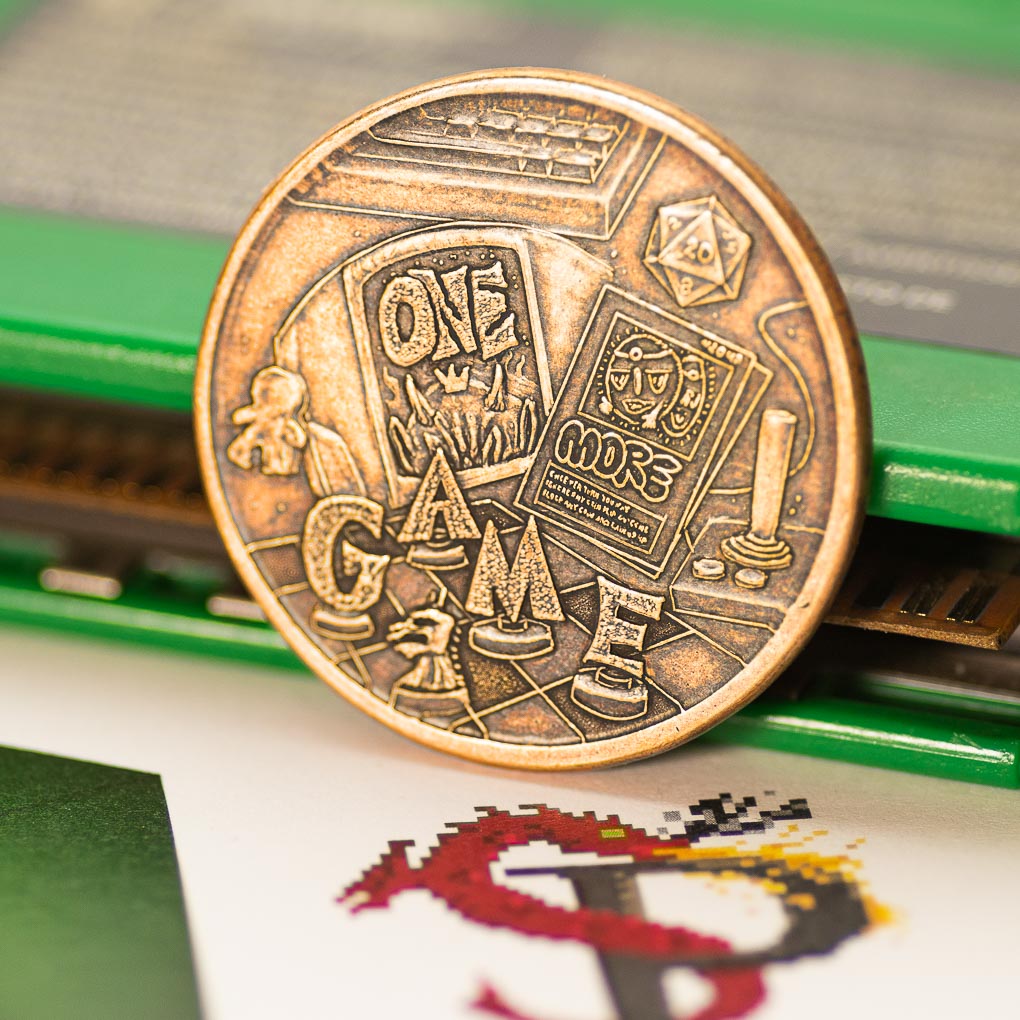 One More Game / Go to Bed Copper Decision Maker Coin | Artwork | Wiccan Center