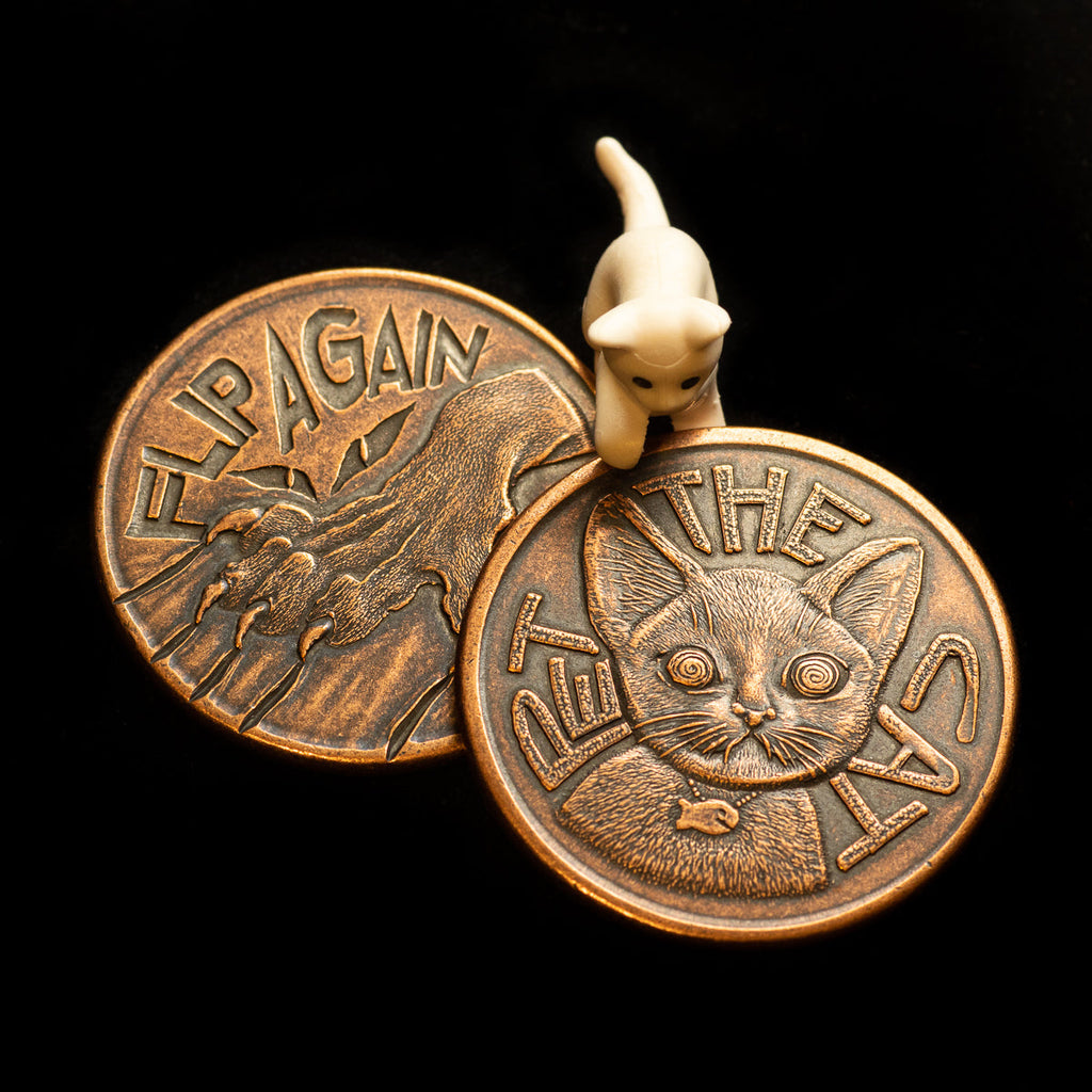 Pet the Cat / Flip Again Copper Decision Maker Coin | Artwork | Wiccan Center