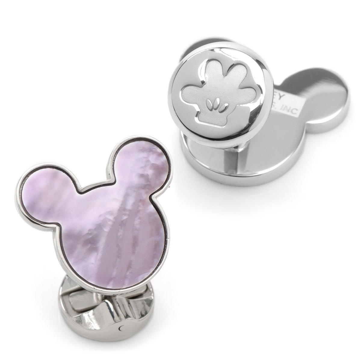 Disney Mickey Mouse Silhouette Lavender Mother of Pearl Sterling Silver Cufflinks | Cufflinks | Wiccan Center