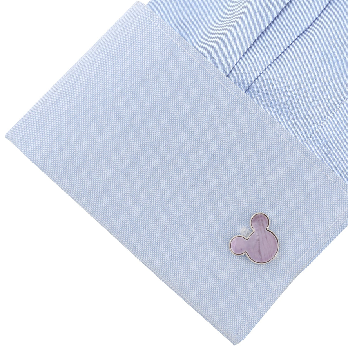 Disney Mickey Mouse Silhouette Lavender Mother of Pearl Sterling Silver Cufflinks | Cufflinks | Wiccan Center