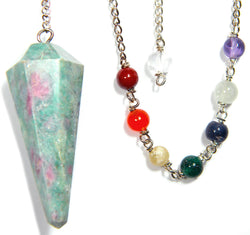 Ruby Fuchite Gemstone Pendulum for Positive Energy | Pendulums | Wiccan Center