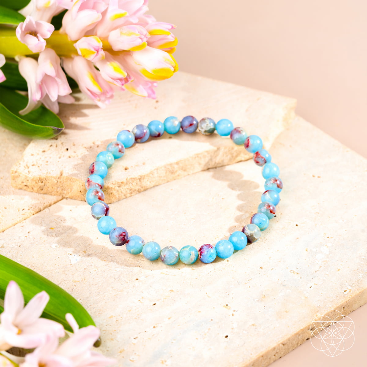 Empath’s Shield – Aqua Terra Jasper Bracelet | 6mm | Bracelet | Wiccan Center
