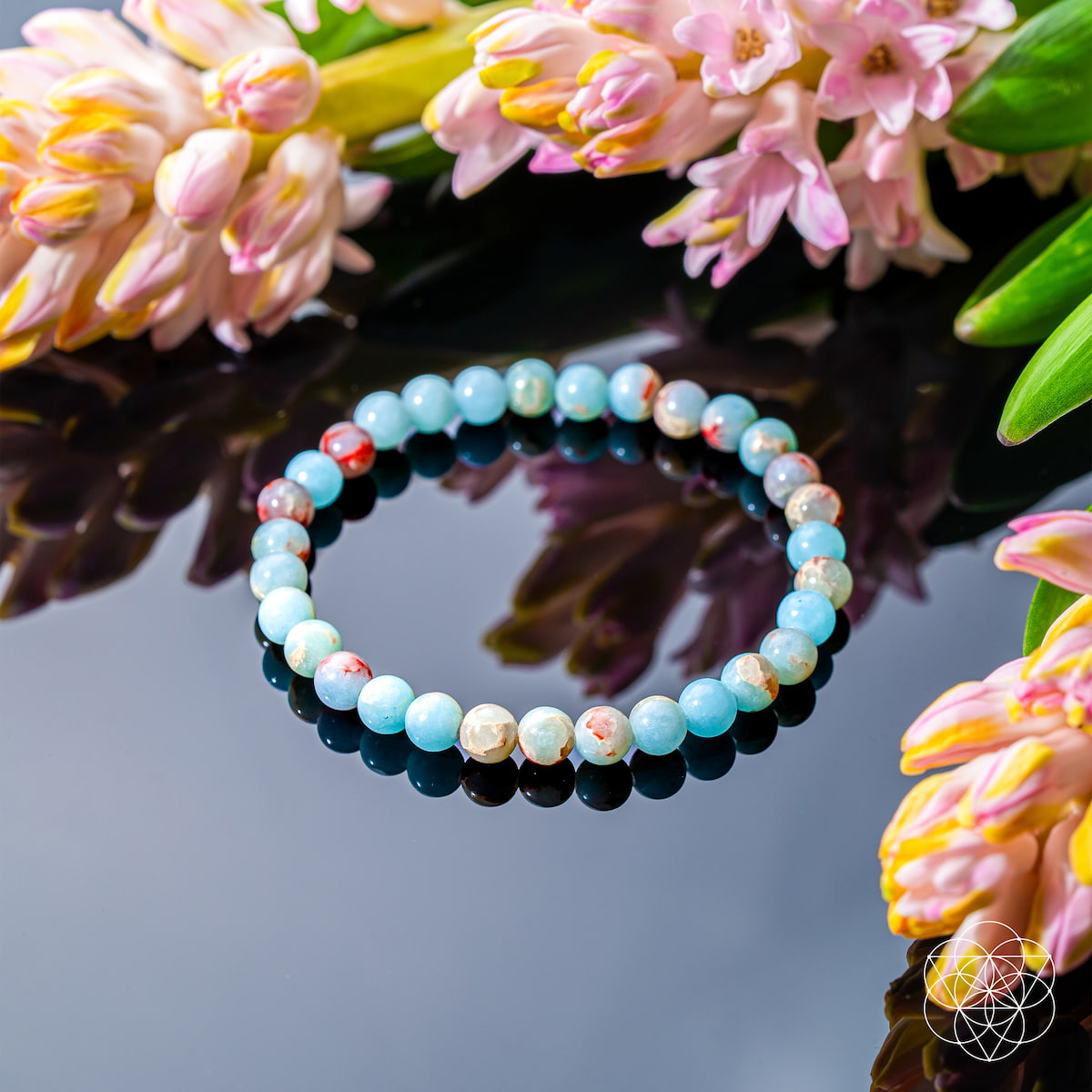 Empath’s Shield – Aqua Terra Jasper Bracelet | 6mm | Bracelet | Wiccan Center