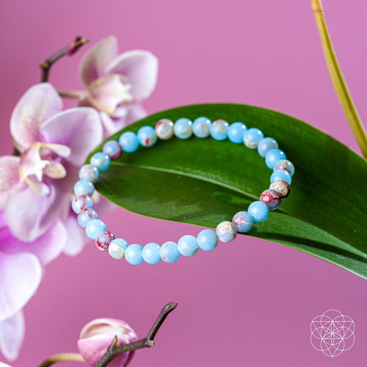 Empath’s Shield – Aqua Terra Jasper Bracelet | 6mm | Bracelet | Wiccan Center