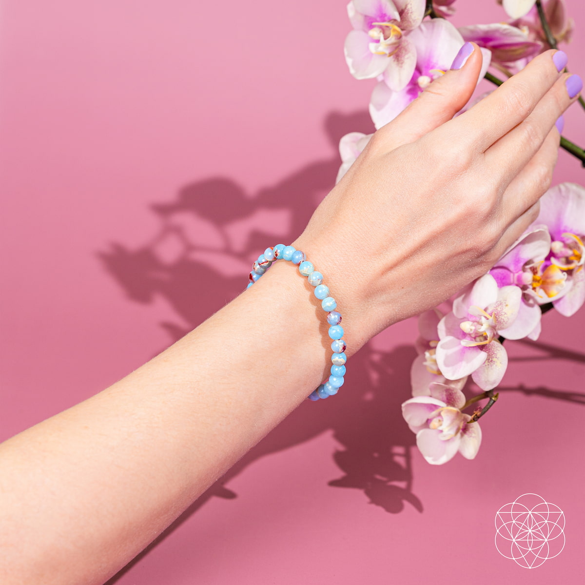 Empath’s Shield – Aqua Terra Jasper Bracelet | 6mm | Bracelet | Wiccan Center