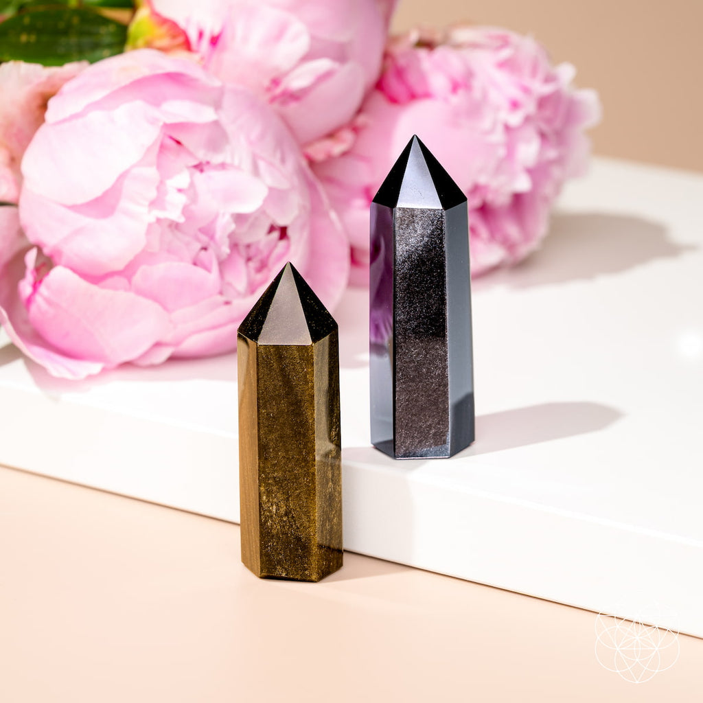 The Upper Hand – Gold & Silver Sheen Obsidian Points | Home Decoration | Wiccan Center