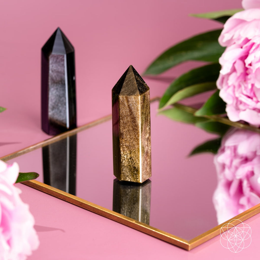 The Upper Hand – Gold & Silver Sheen Obsidian Points | Home Decoration | Wiccan Center
